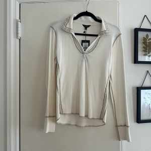 Alp N Rock Cream Long Sleeve Blouse
